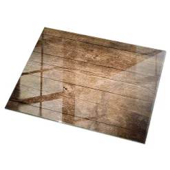 Dessus de table en verre trempé Wallfluent 120x80 cm Structure de planches en bois