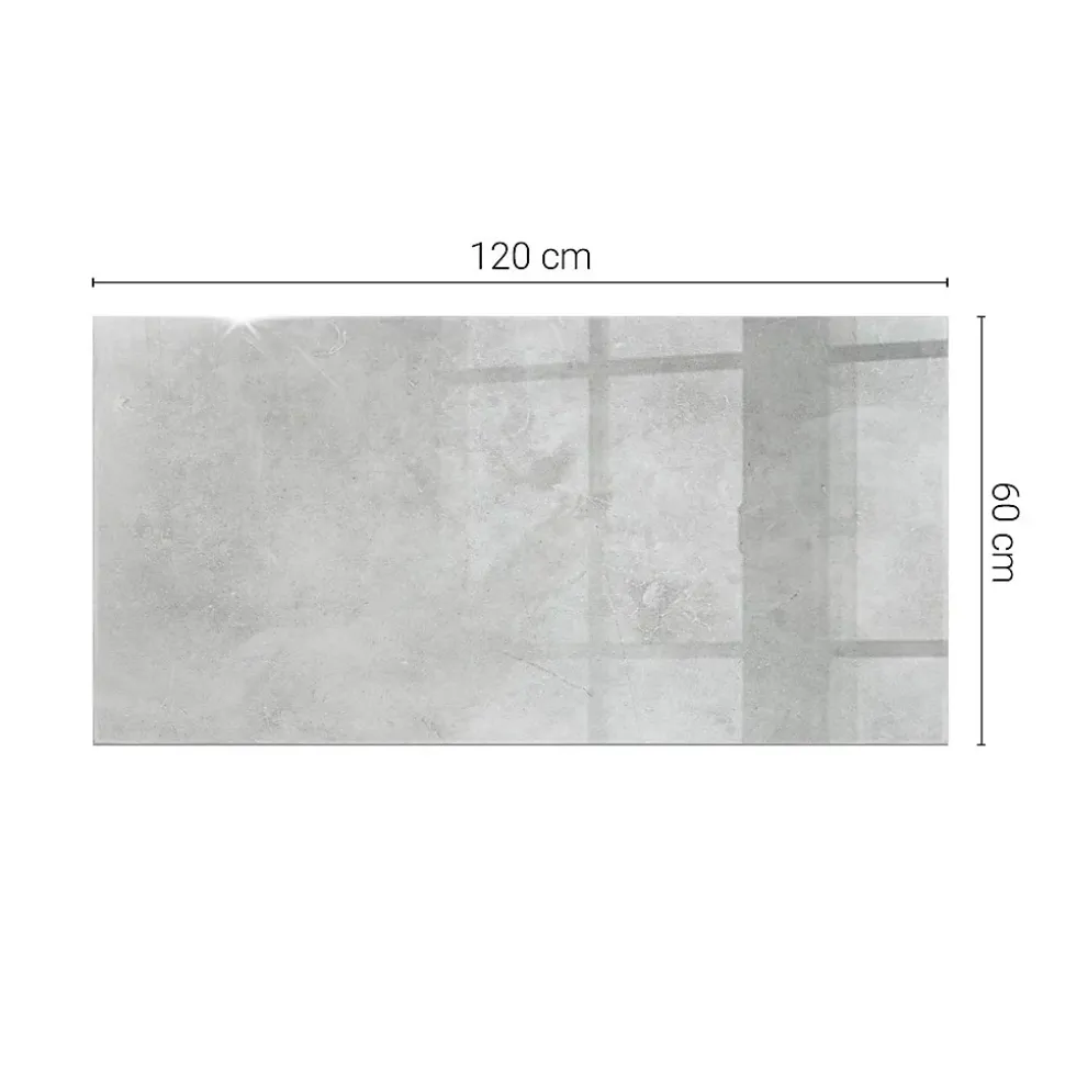 Dessus de table en verre trempé Wallfluent 120x60 cm Texture de béton avec fissures