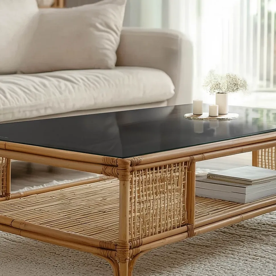 Dessus de table en verre trempé Wallfluent 125x50 cm Couleur noire lisse