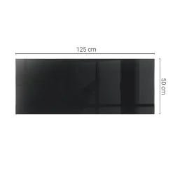 Dessus de table en verre trempé Wallfluent 125x50 cm Couleur noire lisse