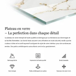Dessus de table en verre trempé Wallfluent 125x50 cm Couleur noire lisse