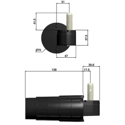 Double motorisation pour volet 1 battant droit SLID'UP URANUS radio - gond 12 mm