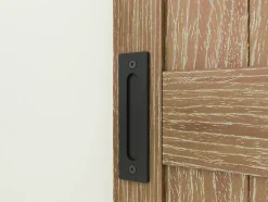 Double porte coulissante intérieure en bois Schulte - 180x215 - chêne - oak - système ouvert noir - softclose