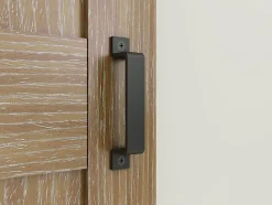 Double porte coulissante intérieure en bois Schulte - 180x215 - chêne - oak - système ouvert noir - softclose