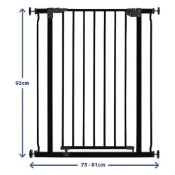 DREAMBABY Barriere de securite Extra Haute LIBERTY - Par pression - L 75/81 x H 93 cm - Noire