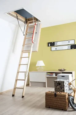 Echelle coupe feu 60min avec trappe de 70x130cm - Hauteur de 2.42 à 3.05m - LWF60/70130-305