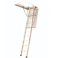 Echelle escamotable bois - Trémie de 60 x 130cm - Hauteur de 2.80 à 3.05m - LWL60130-3