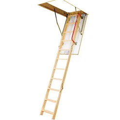 Echelle escamotable bois - Trémie de 60 x 100cm - Hauteur de 2.50 à 2.80m - LWK60100-2