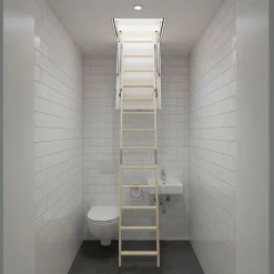 Echelle escamotable bois - Trémie de 60 x 120cm - Hauteur de 2.00 à 3.05m - LDK60120/305