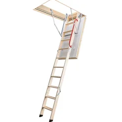 Echelle escamotable bois - Trémie de 60 x 120cm - Hauteur de 2.32 à 2.80m - LWZ60120-2