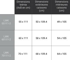 Echelle escamotable bois - Trémie de 60 x 111cm - Hauteur de 2.32 à 2.80m - LWK60111-2