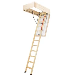 Echelle escamotable bois - Trémie de 60 x 130cm - Hauteur de 2.42 à 3,05m - LWT60130-3
