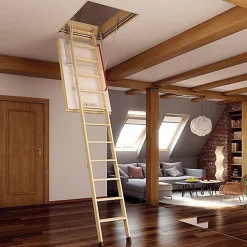 Echelle escamotable bois - Trémie de 55 x 100cm - Hauteur de 2.53 à 2.80m - LWT55100-2