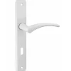 Ensemble de poignées pour porte intérieure Hebe trou de clé, carré 7mm, entr'axes 195mm, laqué blanc - THIRARD