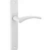 Ensemble de poignées pour porte intérieure Hebe sans trou, carré 7mm, entr'axes 195mm, laqué blanc - THIRARD