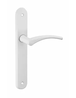 Ensemble de poignées pour porte intérieure Hebe sans trou, carré 7mm, entr'axes 195mm, laqué blanc - THIRARD