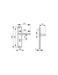 Ensemble de poignées pour porte intérieure Leto trou de clé, carré 7mm, entr'axes 165mm, couleur F2 - THIRARD