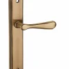 Ensemble de poignées pour porte intérieure Arthemis sans trou, carré 7mm, entr'axes 195mm, laiton patiné - THIRARD