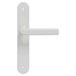 Ensemble poignée sur plaque Incurvé GoodHome Primel mat blanc L.126mm x l.40mm entraxe 195mm