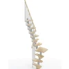 Escalier 1 quart tournant 13 marches - Hauteur à franchir de 2.81 à 3.33m - Largeur 61cm - Couleur naturel et blanc -
