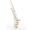 Escalier 1 quart tournant 13 marches - Hauteur à franchir de 2.81 à 3.33m - Largeur 61cm - Couleur naturel et blanc -