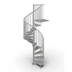 Escalier colimaçon métal 16 marches - Hauteur à franchir 3.36 à 3.68m - Diamètre 120cm - Gris - GAMIA120/GG-16
