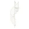 Escalier colimaçon métal 13 marches - Hauteur à franchir 2.47 à 3.05m - Diamètre 120cm - Structure blanche et marche blanche -
