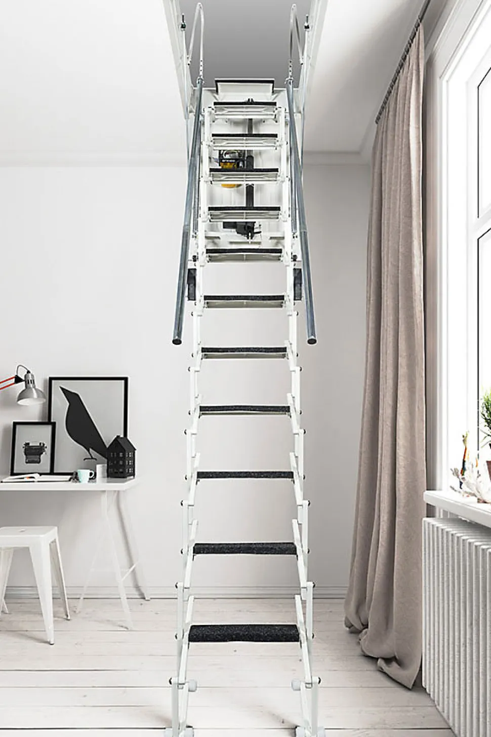 Escalier Grenier Electrique - Trappe 70x110cm - Hauteur 2.76 à 3.05m - ACI-THE300B/110X70