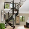 Escalier hélicoïdal FORTIA hêtre et acier noir 13 marches Carilo Ø140cm tournant gauche