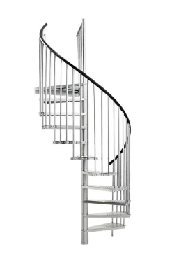 Escalier hélicoïdal FORTIA acier et plastique gris 13 marches Falerna