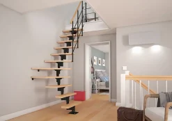 Escalier quart tournant modulaire Bogota hêtre 11 marches
