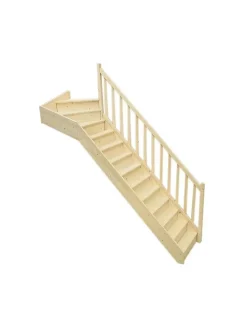 Escalier Quart Tournant Neronne Kit Recoupable Haut à Droite Avec Contremarches H Sol Sol 280 Cm