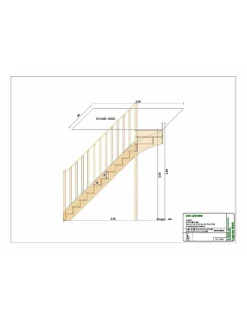 Escalier Quart Tournant Neronne Kit Recoupable Haut à Droite Avec Contremarches H Sol Sol 280 Cm