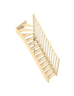 Escalier Quart Tournant Neronne Kit Recoupable Haut à Droite Sans Contremarche H Sol Sol 280 Cm