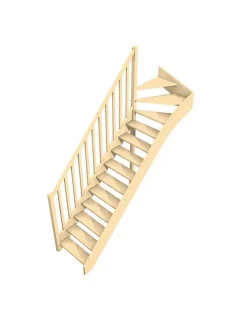 Escalier Quart Tournant Neronne Kit Recoupable Haut à Gauche Sans Contremarche H Sol Sol 280 Cm