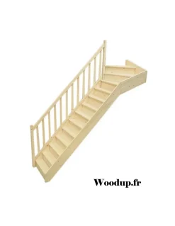 Escalier Quart Tournant Neronne Kit Recoupable Haut à Gauche Avec Contremarches H Sol Sol 280 Cm