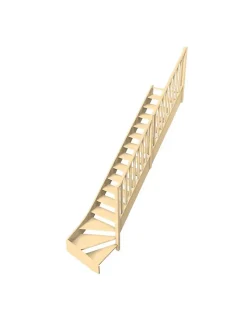 Escalier Quart Tournant Sapin Massif Brosses 280 Cm Bas à Droite Sans Contremarche H Sol Sol 280 Cm