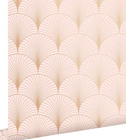 ESTAhome papier peint art déco rose clair et or rose - 53 cm x 10.05 m - 139229