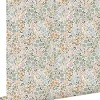 ESTAhome papier peint fleurs bleu grisâtre, rose terracotta et vert - 53 cm x 10.05 m - 139837