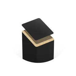 Extrémité adhésive vinyle noir pour lamelle 3 x 4 cm