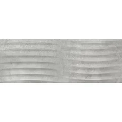 Faïence murale effet béton gris foncé mat décor vague L.90 x l.30 cm x ép.10,5 mm, Unik