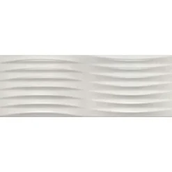 Faïence murale effet béton gris clair mat décor vague L.90 x l.30 cm x ép.10,5 mm, Unik