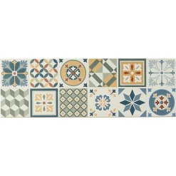 Faïence murale effet carreaux de ciment tons beiges et bleus L.60 x l.20 cm x ép.8,3 mm, Konkrete