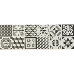 Faïence murale effet carreaux de ciment tons noirs et blancs L.60 x l.20 cm x ép.8,3 mm, Konkrete