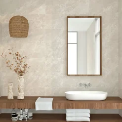 Faïence murale effet marbre taupe brillant L.90 x l.30 cm x ép.10,5 mm, Balmoral