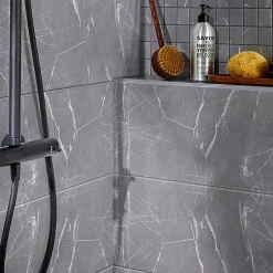 Faïence murale effet marbre gris L.60 x l.20 cm x ép.9,4 mm, Aruma