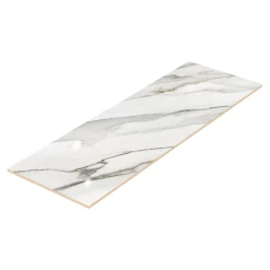 Faïence murale effet marbre brillant blanc et doré L.90 x l.30 cm x ép.8,7 mm, Oazis