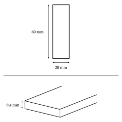 Faïence murale ivoire mat décor fines cannelures L.60 x l.20 cm x ép.9,4 mm, Soft Travertin