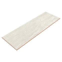Faïence murale ivoire mat décor fines cannelures L.60 x l.20 cm x ép.9,4 mm, Soft Travertin