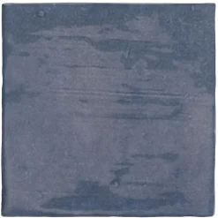 Faïence murale unie bleu grisé brillant L.10 x l.10 cm x ép.8 mm, Twist